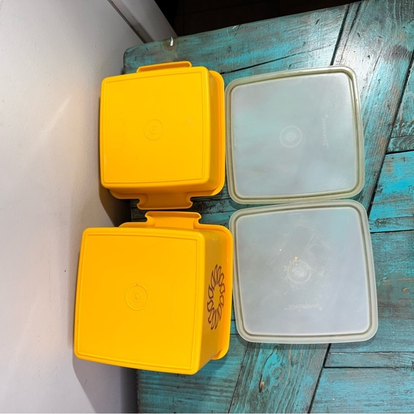 Vintage Tupperware Golden Harvest Sun Container Set, Square, 1674-6 - Picture 10 of 11